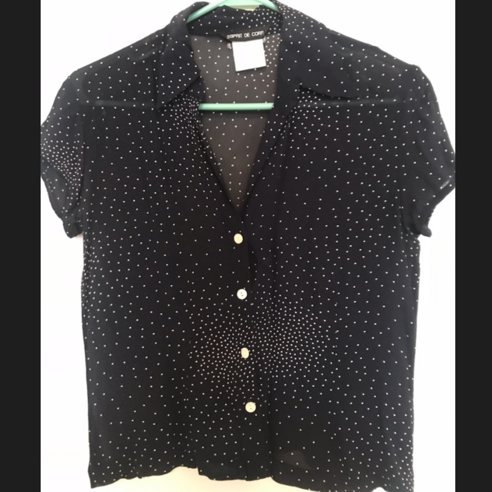 Vintage Esprit semi sheer cropped top